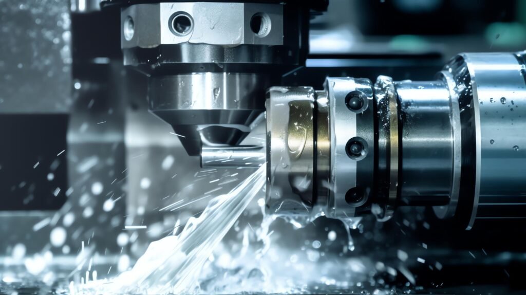 CNC Usinage d'une pièce complexe dans un atelier industriel