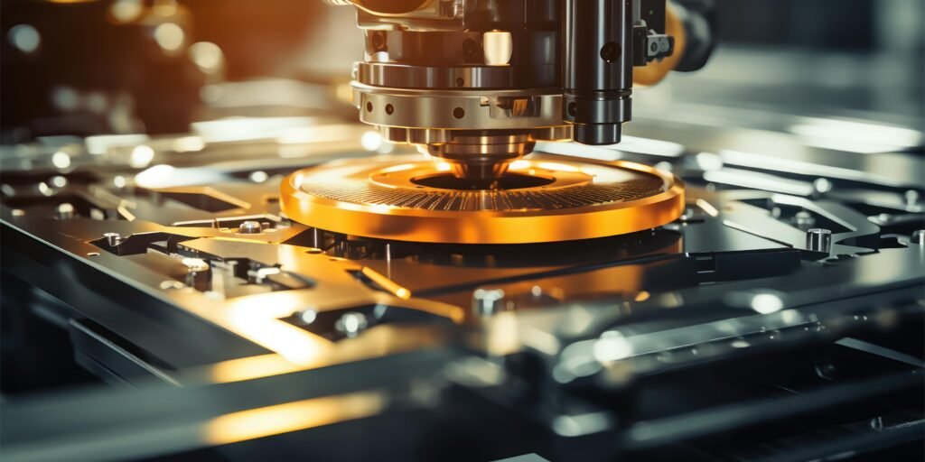 Opération de perçage haute précision par une perceuse CNC usinage.