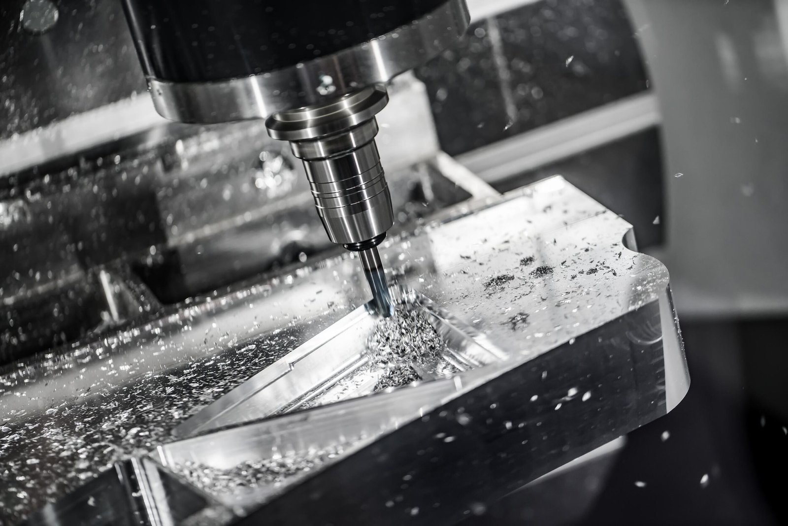 Processus d'usinage CNC en action pour la Fabrication Mécanique Tournage Fraisage