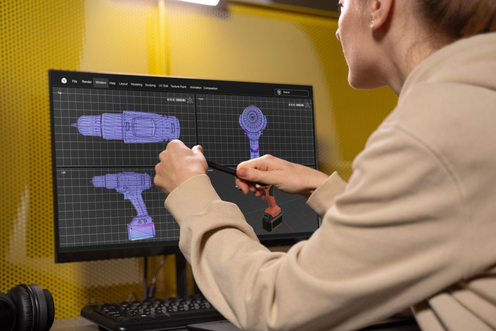Technologie de contrôle tridimensionnel dernier cri, affichant une machine moderne avec une interface utilisateur avancée pour des mesures 3D précises et détaillées.