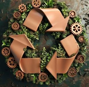 Une image montrant l'harmonie de la production de pièces métalliques avec l'environnement.